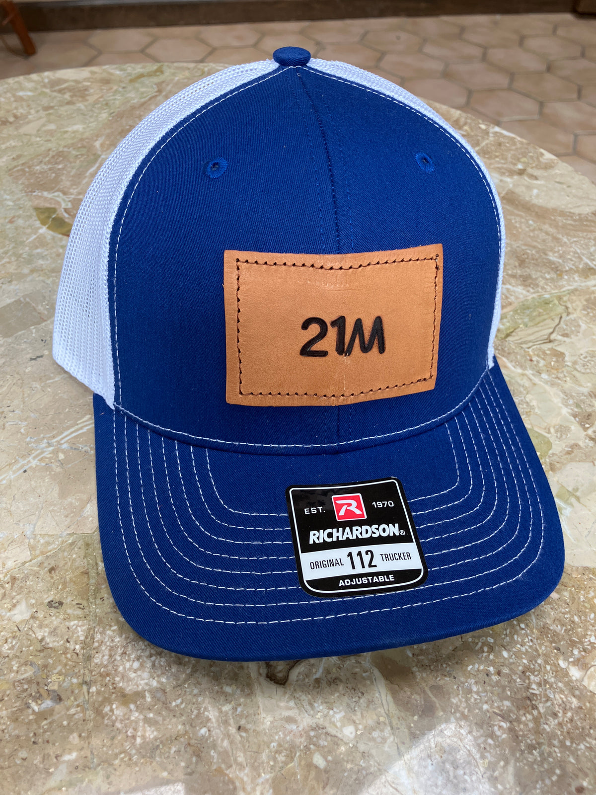 “21M” Genuine Leather Patch Hat
