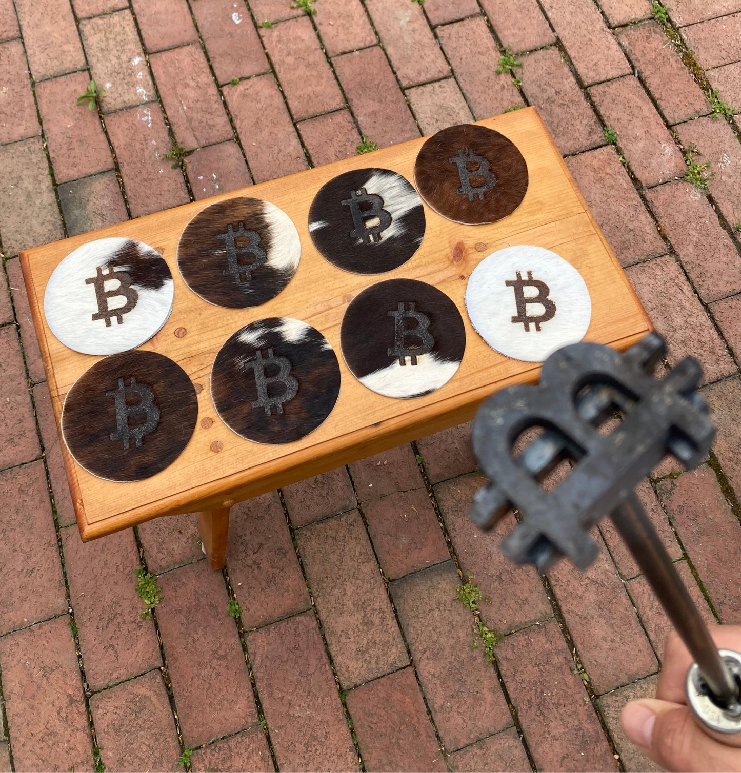 2.5” Bitcoin Branding Iron w/ wood handle (16” length)