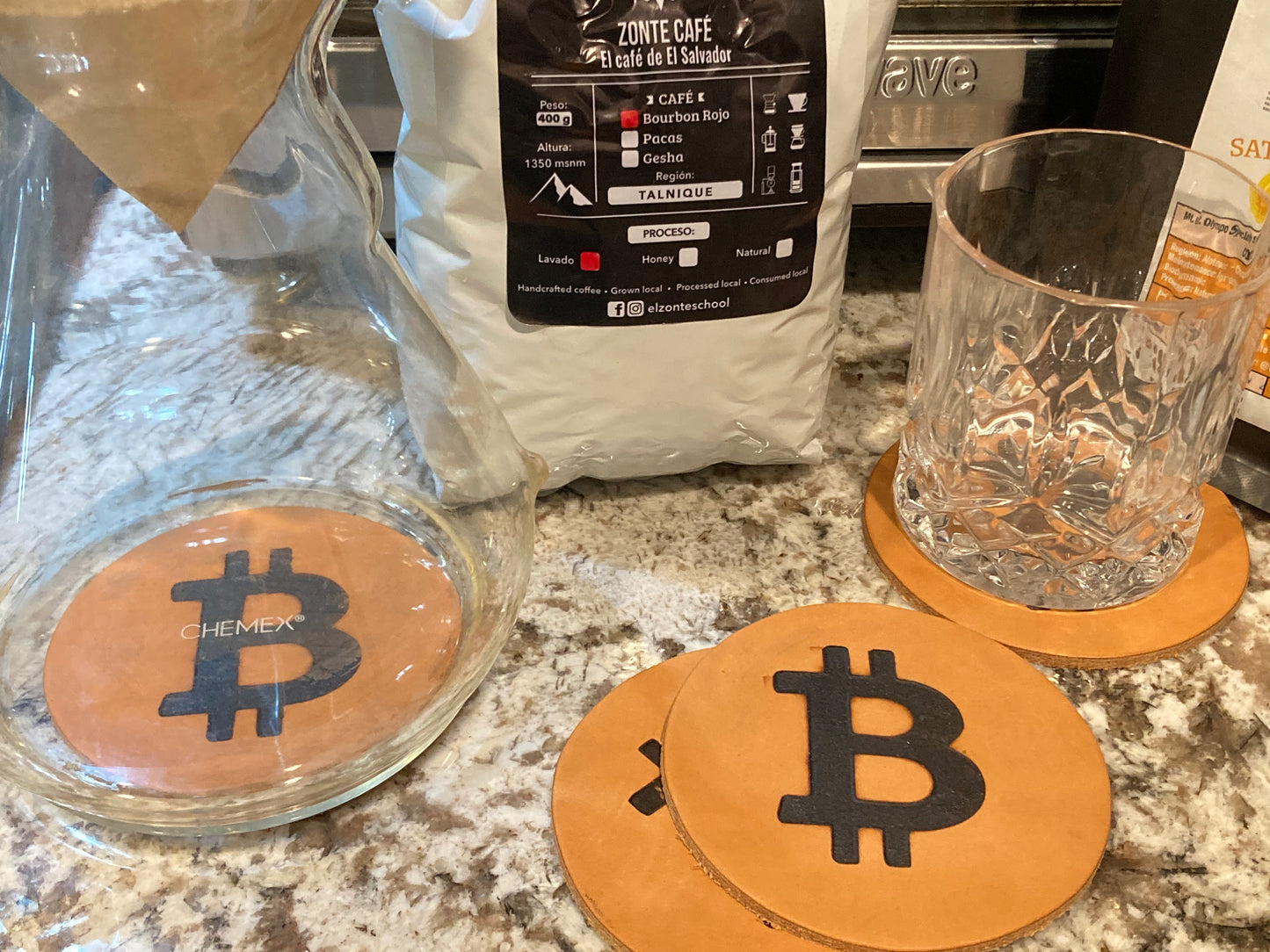 Original Leather - Bitcoin Coaster