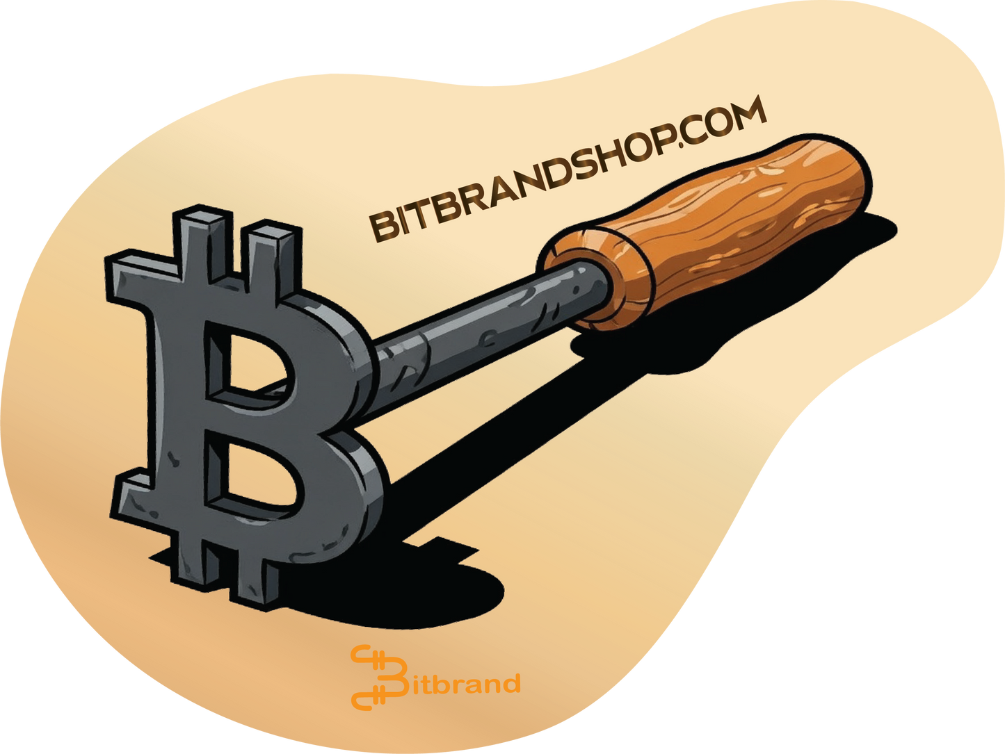 Bitcoin Branding Iron Sticker - light variant
